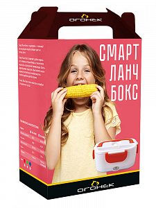 Ланч бокс для еды с подогревом в авто 12/220В Огонёк OG-HOG02 Красный