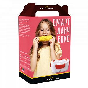 Ланч бокс для еды с подогревом в авто 12/220В Огонёк OG-HOG02 Красный