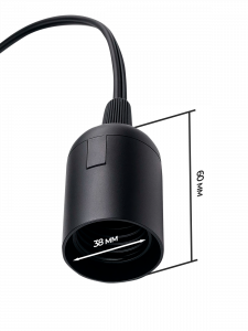 Патрон E27 с проводом и выключателем 1.8м Орбита OT-ELS11 Черный