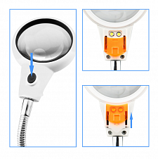 Третья рука для пайки, универсальный держатель на подставке с лупой 2 руки Орбита OT-INL61
