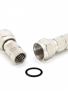Орбита OT-AVT13 штекер F (F-разъем RG-6 резин.кольцо) (УПАКОВКА 100шт)