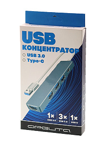 USB HUB разветвитель usb type c 3.0 на 4 порта Орбита OT-PCR21