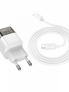 HOCO C125A Черный ЗУ с TYPE-C + кабель IOS Lighting (PD20W, 3000mA)