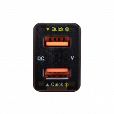 Розетка питания на 2 USB гнезда12-24В TDS TS-CAU56 Зеленая