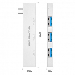 Орбита OT-PCR23 Серебро концентратор USB 2.0/3.0 (3*USB)