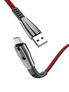 HOCO U70 Красный кабель USB 2.4A (microUSB) 1.2м