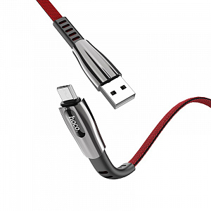 HOCO U70 Красный кабель USB 2.4A (microUSB) 1.2м