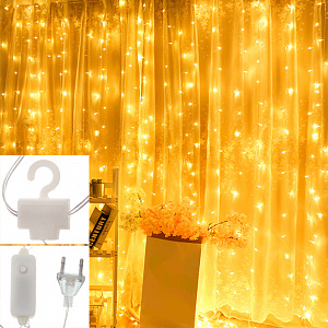 Гирлянда штора интерьерная 220В 3*3м Огонёк OG-LDG23 Желтая