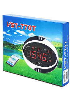 VST 770Т-5 Синие часы настенные (пульт+БЛОК)