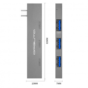 Орбита OT-PCR23 Серый концентратор USB 2.0/3.0 (3*USB)