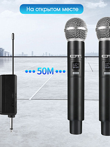 Микрофон караоке беспроводной набор 2 шт Орбита OT-ERM11