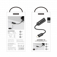 SENDEM A08 переходник аудио (штекер Lightning - гнездо Lightning/гнездо Lightning) 14см