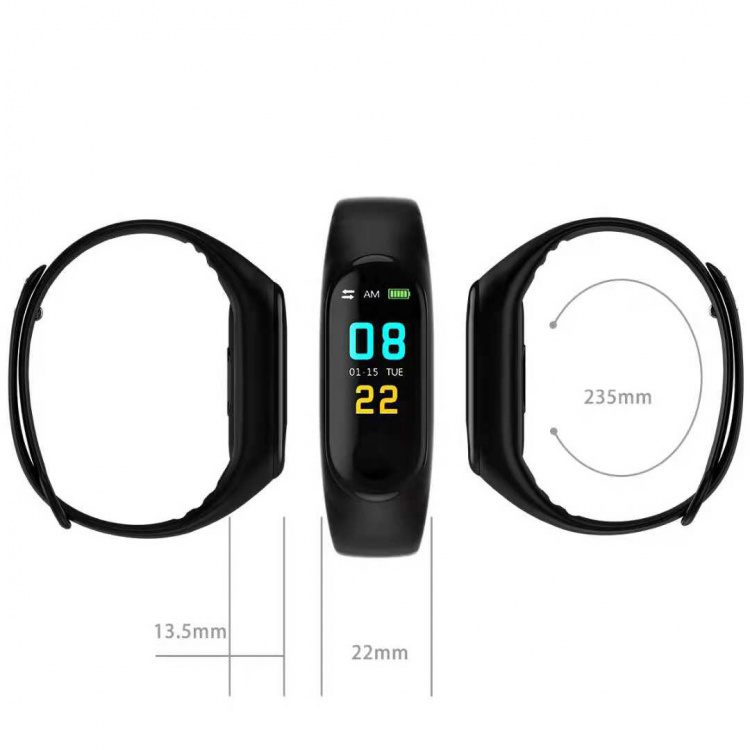 EZRA SW04 Черный спорт браслет 