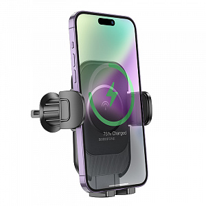 BOROFONE BH204 Черный держатель для смартфонов + беспроводное ЗУ 10W (в воздуховод)