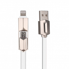 MUJU MJ-38  кабель USB 2A (microUSB/iOS Lighting) 1м