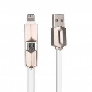 MUJU MJ-38  кабель USB 2A (microUSB/iOS Lighting) 1м