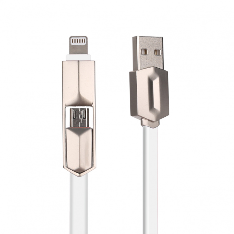 MUJU MJ-38 кабель USB 2A (microUSB/iOS Lighting) 1м