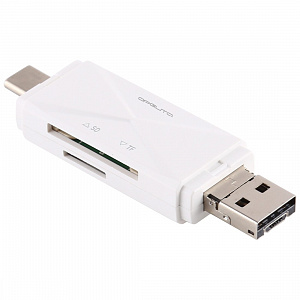 Орбита OT-PCR16 Белый картридер OTG (TF, SD, microUSB, Type-C)