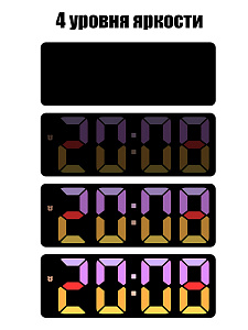 Часы настольные электронные от сети RGB Орбита OT-CLT12 Белые