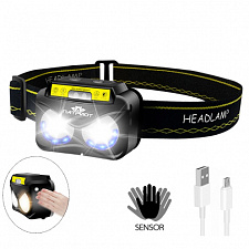 Патриот PT-FLG33 фонарь налобный (3L, аккум, дат.движ)