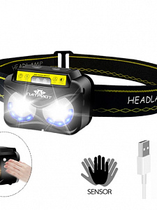 Патриот PT-FLG33 фонарь налобный (3L, аккум, дат.движ)