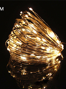 Огонек OG-LDG05 гирлянда LED Белая теплая (3м,2*AA) (УПАКОВКА 10ШТ)