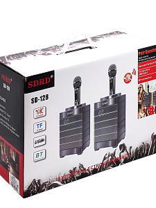 SDRD SD-128 Серая Караоке система (2 микр, Bluetooth 4.2) МЯТАЯ УПАКОВКА