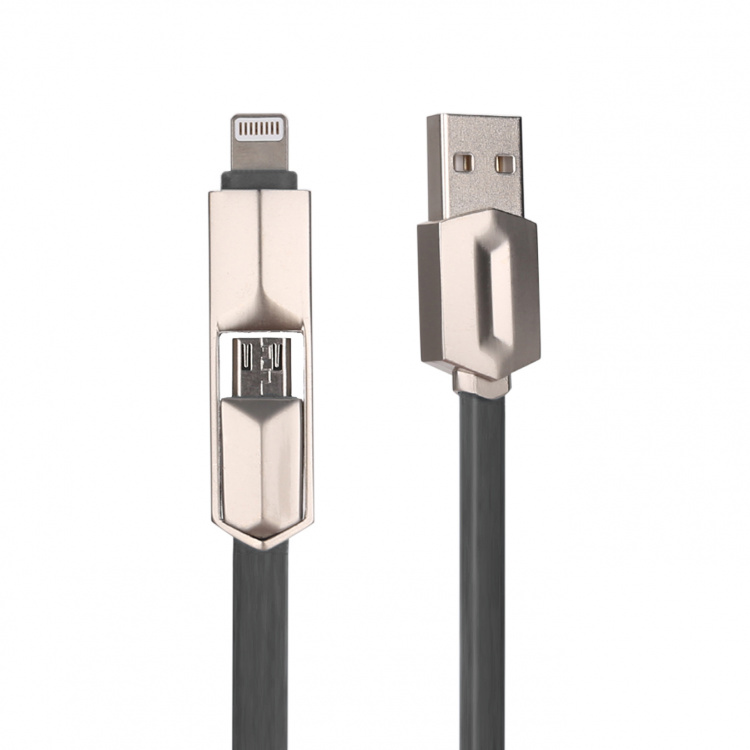 MUJU MJ-38 кабель USB 2A (microUSB/iOS Lighting) 1м