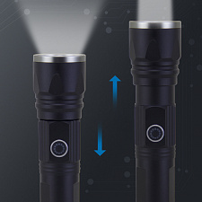 Патриот PT-FLR38 Черный фонарь ручной (1L, 18650.,ZOOM)