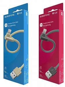 BOROFONE BX26 Золото кабель угловой USB 2.4A (iOS Lighting) 1м