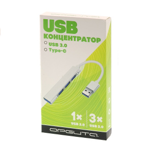 USB HUB 3.0, разветвитель USB на 4 порта Орбита OT-PCR17