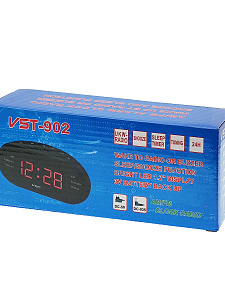 Часы электронные настольные от сети с радио VST 902-1 Красные